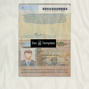 Greece Passport Template