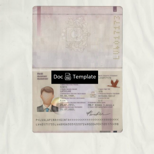 Latvia Passport Template