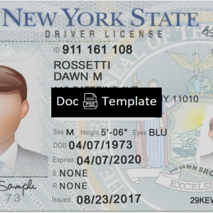 New York Driver License Template