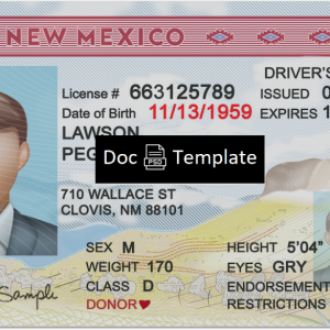 New Mexico Driver License Template