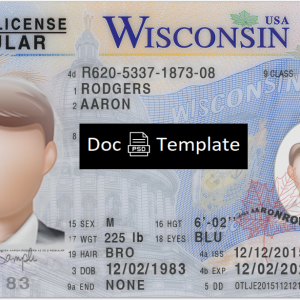 Wisconsin Driver License Template