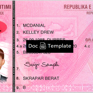 Albania Driver License Template