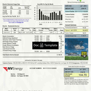 Nevada Utility Bill Template