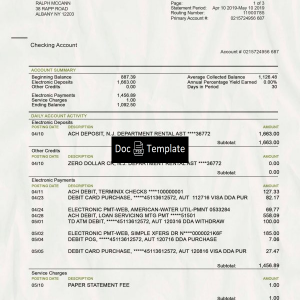 Regions Bank Statement Template