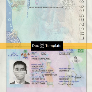 Maldives Passport Template
